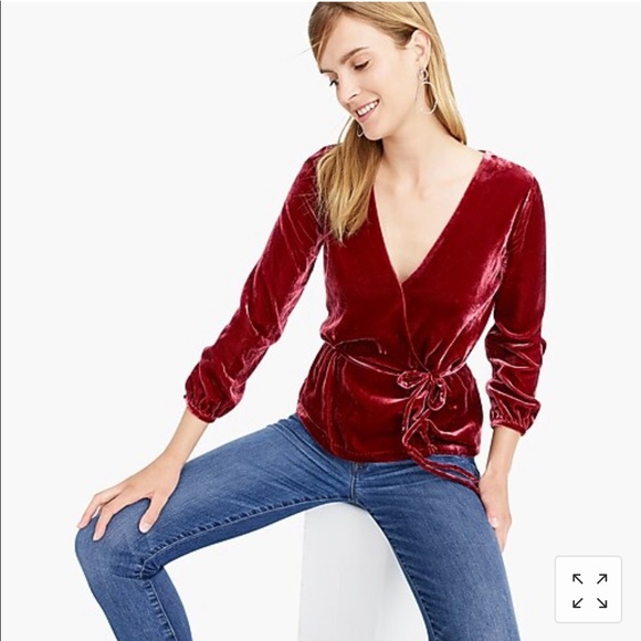 J. Crew Tops - NWT J.Crew Faux-wrap Top in Drapey Velvet